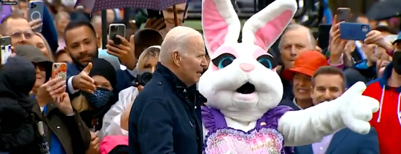 The Easter Bunny Stops Biden's Mumbling About Afghanistan  